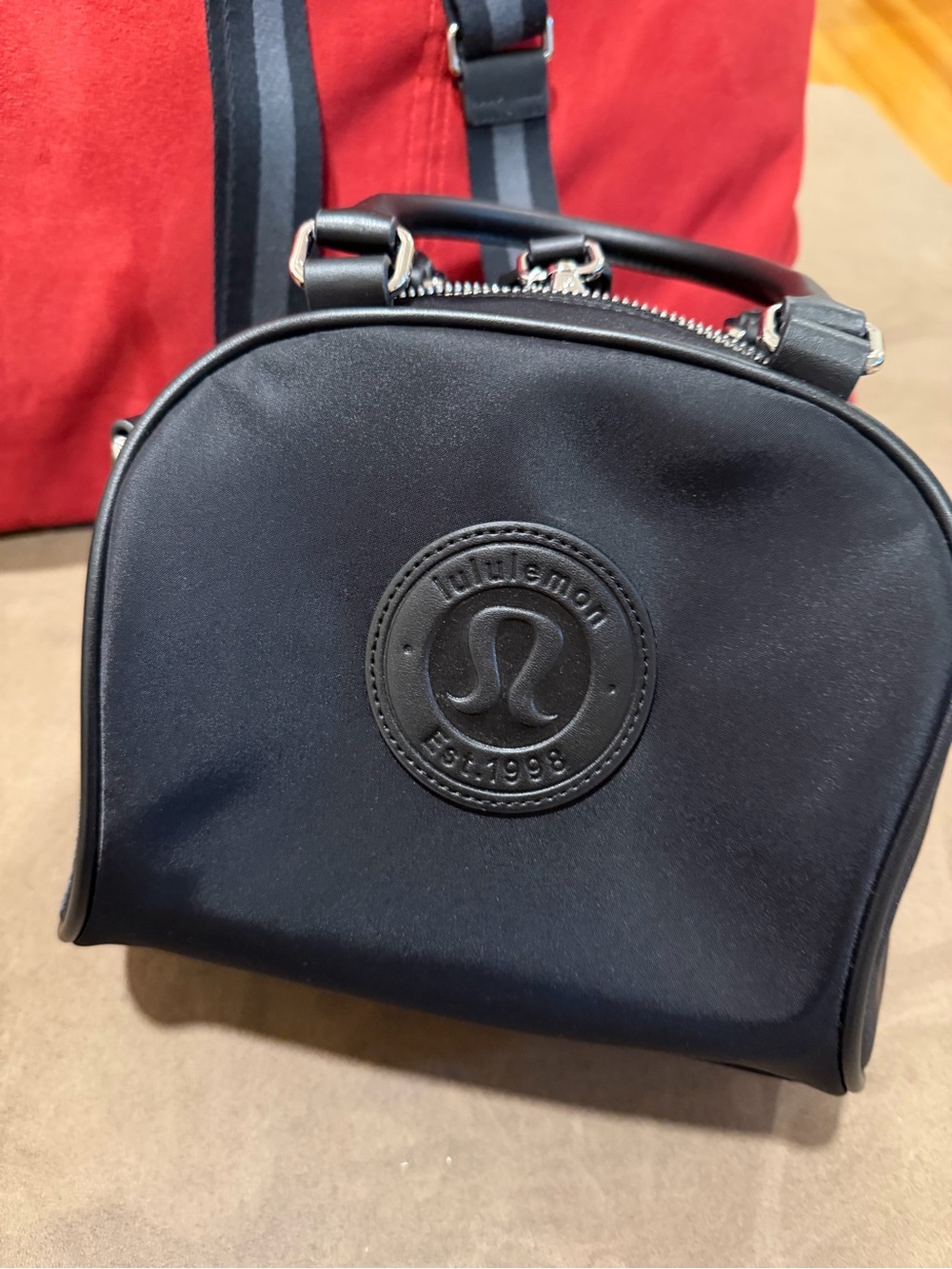 lululemon athletica Black Rounded Crossbody Tote with Top Handle